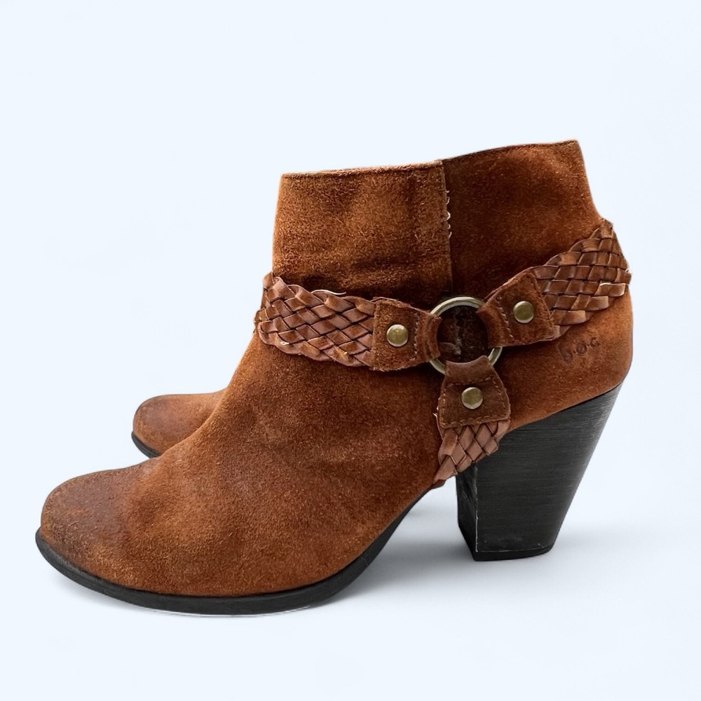 B.o.c. Brown suede braided strap western bootie